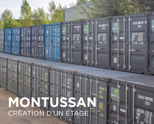 Création d'un étage de container de selfstockage pour le garde-meuble de Montussan